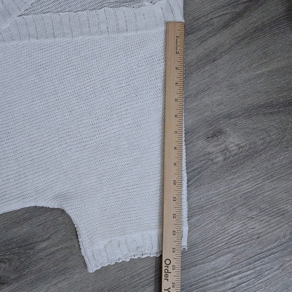 Lauren Ralph Lauren Womens White Knit Open Front Short Sleeve Cardigan One Size - Picture 8 of 9